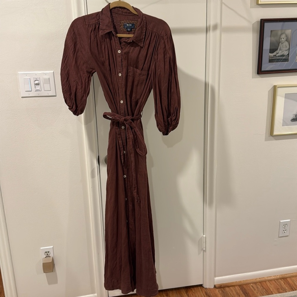 Maeve Brown Linen Dress